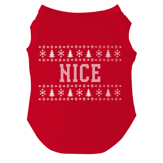 Nice Ugly Christmas Sweater Dog Tee