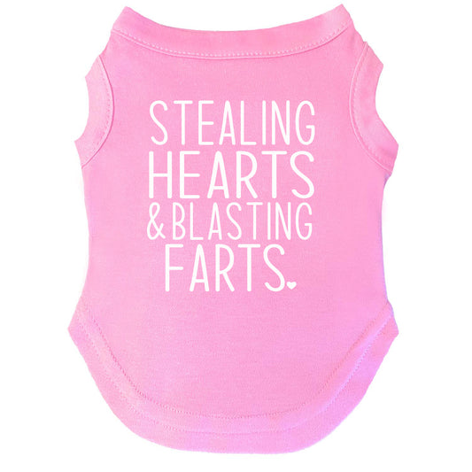 Stealing Hearts & Blasting Farts Valentine's Day Dog Tee