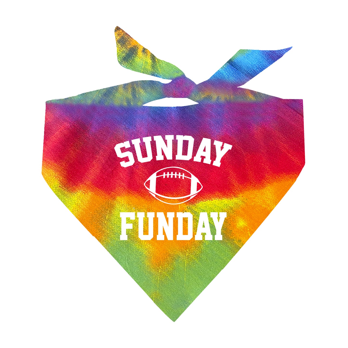 Sunday Funday Football Game Day Tie Dye Triangle Dog Bandana