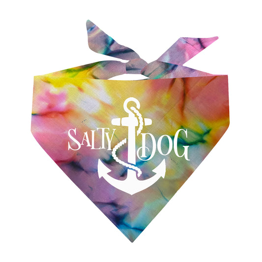 Salty Dog Scrunch Tie Dye Pattern Triangle Dog Bandana