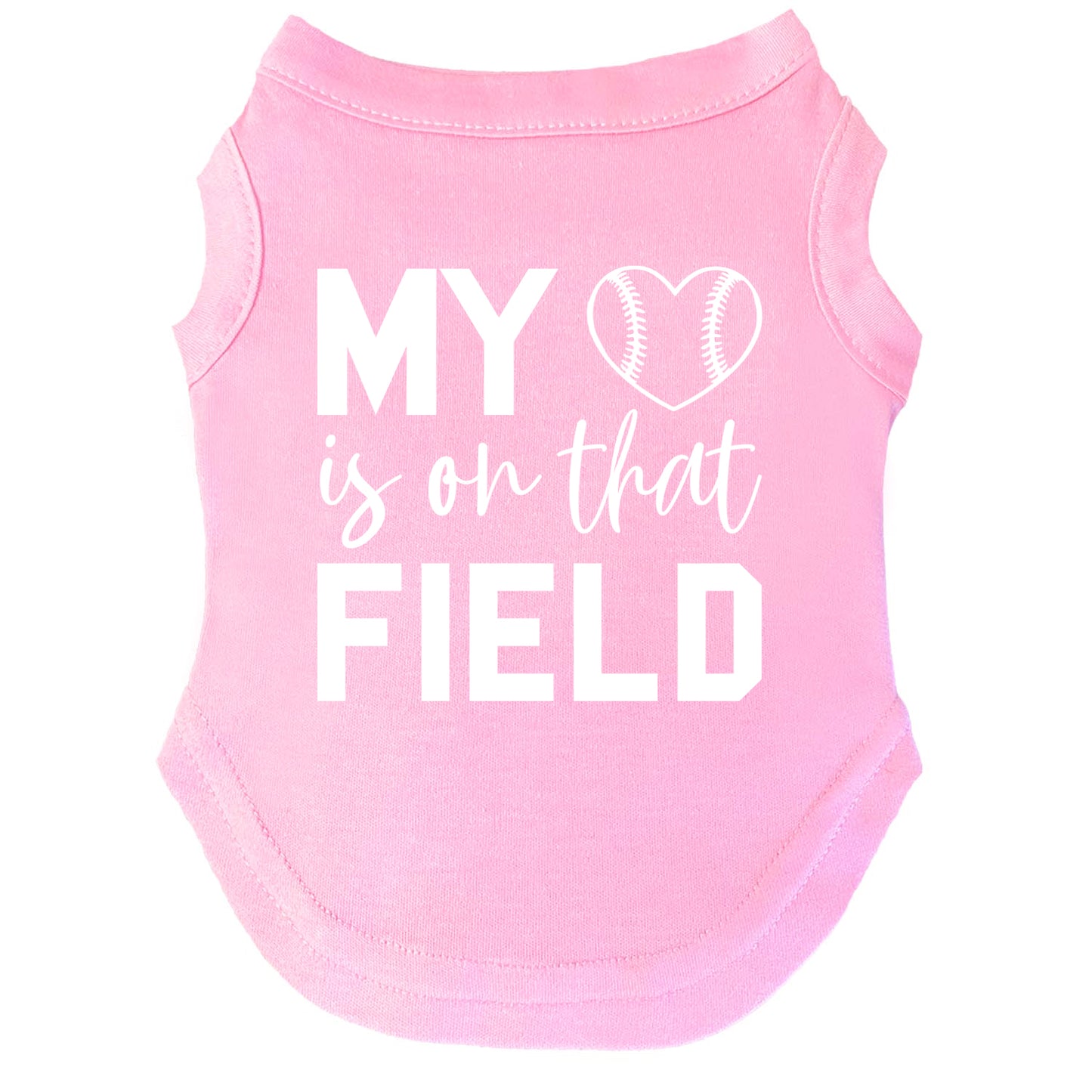 My Heart Is On That Field | Baseball Dog Tee | Game Day Pet Apparel | Cute Sports Dog Shirt | Team Spirit Outfit