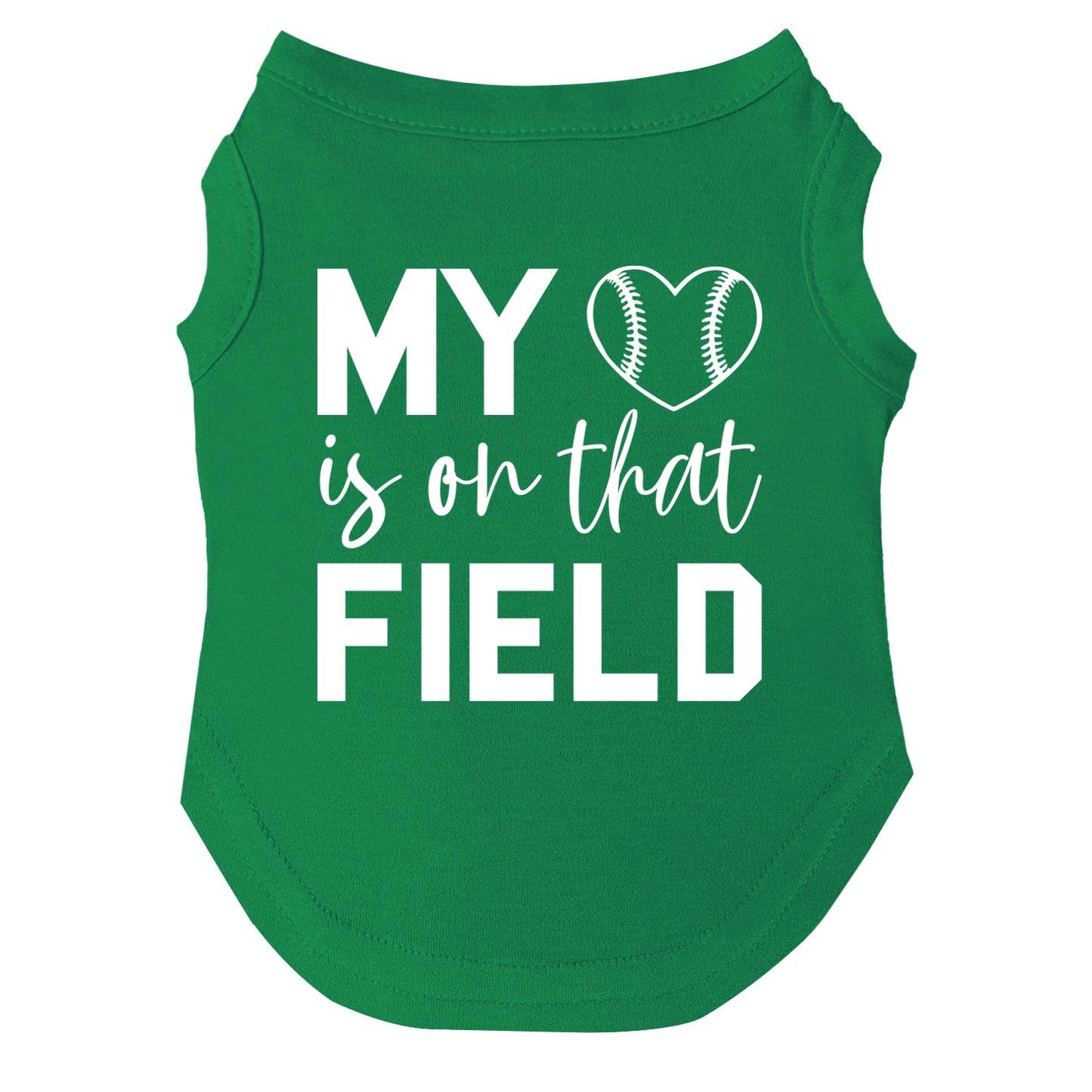 My Heart Is On That Field | Baseball Dog Tee | Game Day Pet Apparel | Cute Sports Dog Shirt | Team Spirit Outfit