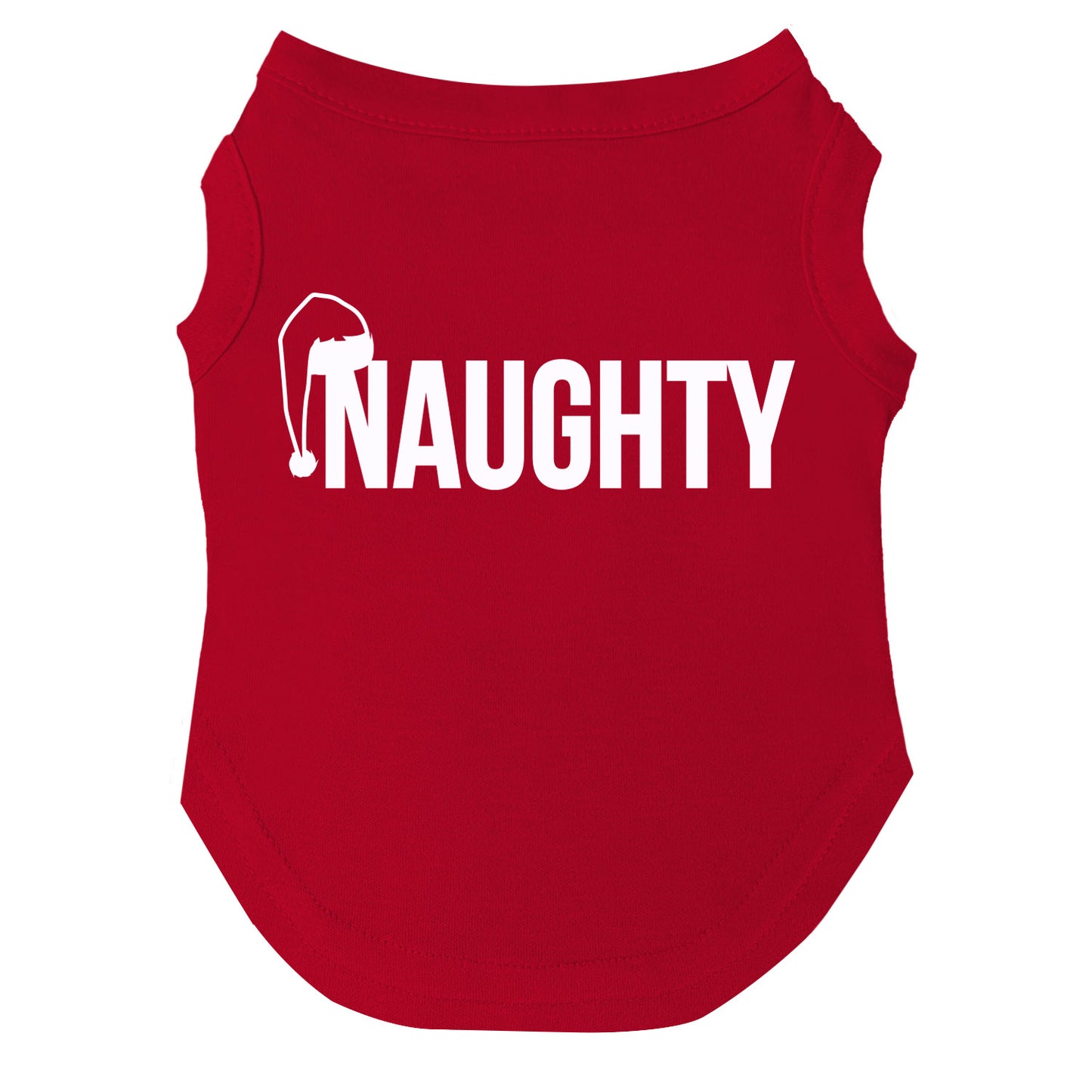 Naughty Dog Tee | Soft Cotton Blend | Made in USA | Christmas Pet Outfit | Festive Pup Apparel