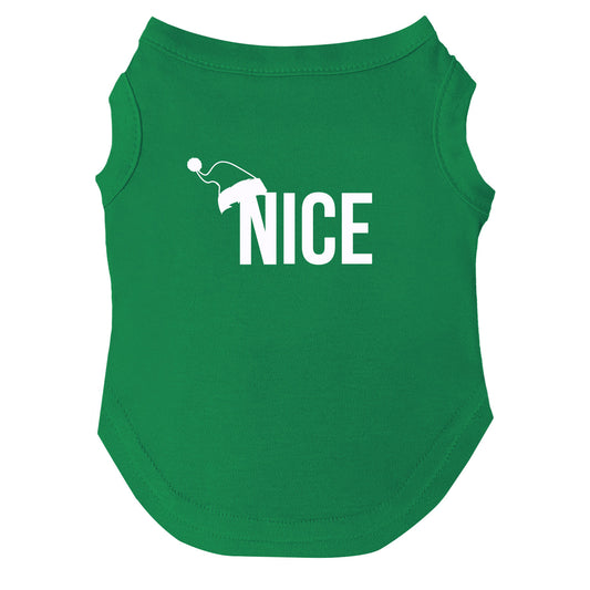Nice Dog Tee | Soft Cotton Blend | Made in USA | Christmas Pet Outfit | Festive Pup Apparel
