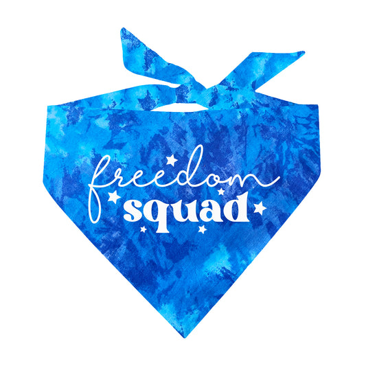 Freedom Squad Scrunch Tie Dye Pattern Triangle Dog Bandana