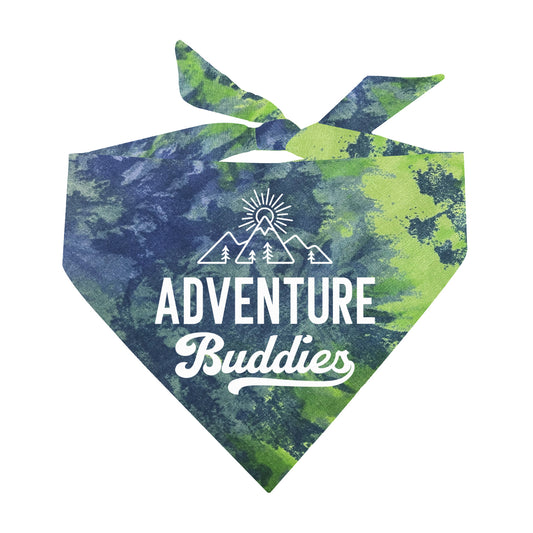 Adventure Buddies Scrunch Tie Dye Triangle Dog Bandana