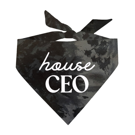House CEO Scrunch Tie Dye Pattern Dog Bandana