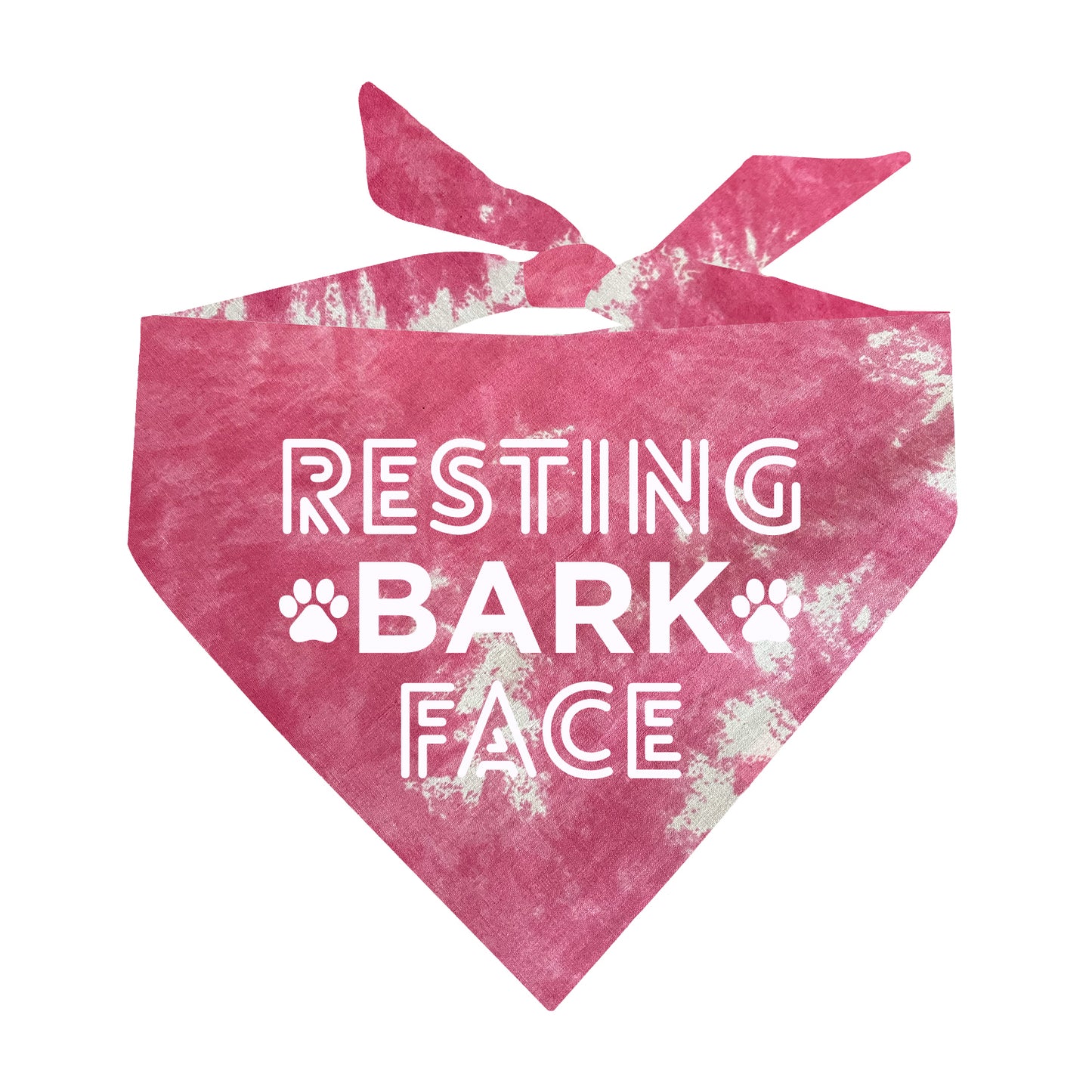 Resting Bark Face Scrunch Tie Dye Pattern Dog Bandana