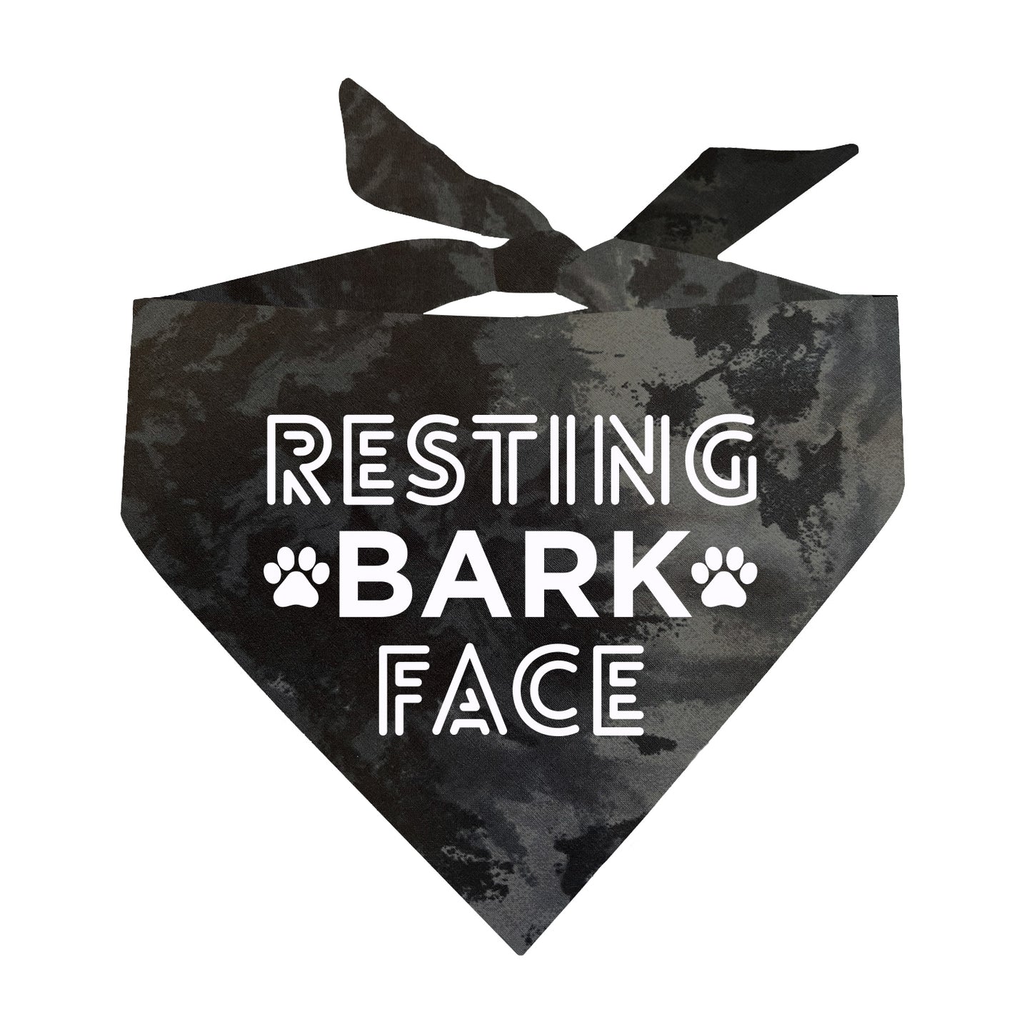 Resting Bark Face Scrunch Tie Dye Pattern Dog Bandana