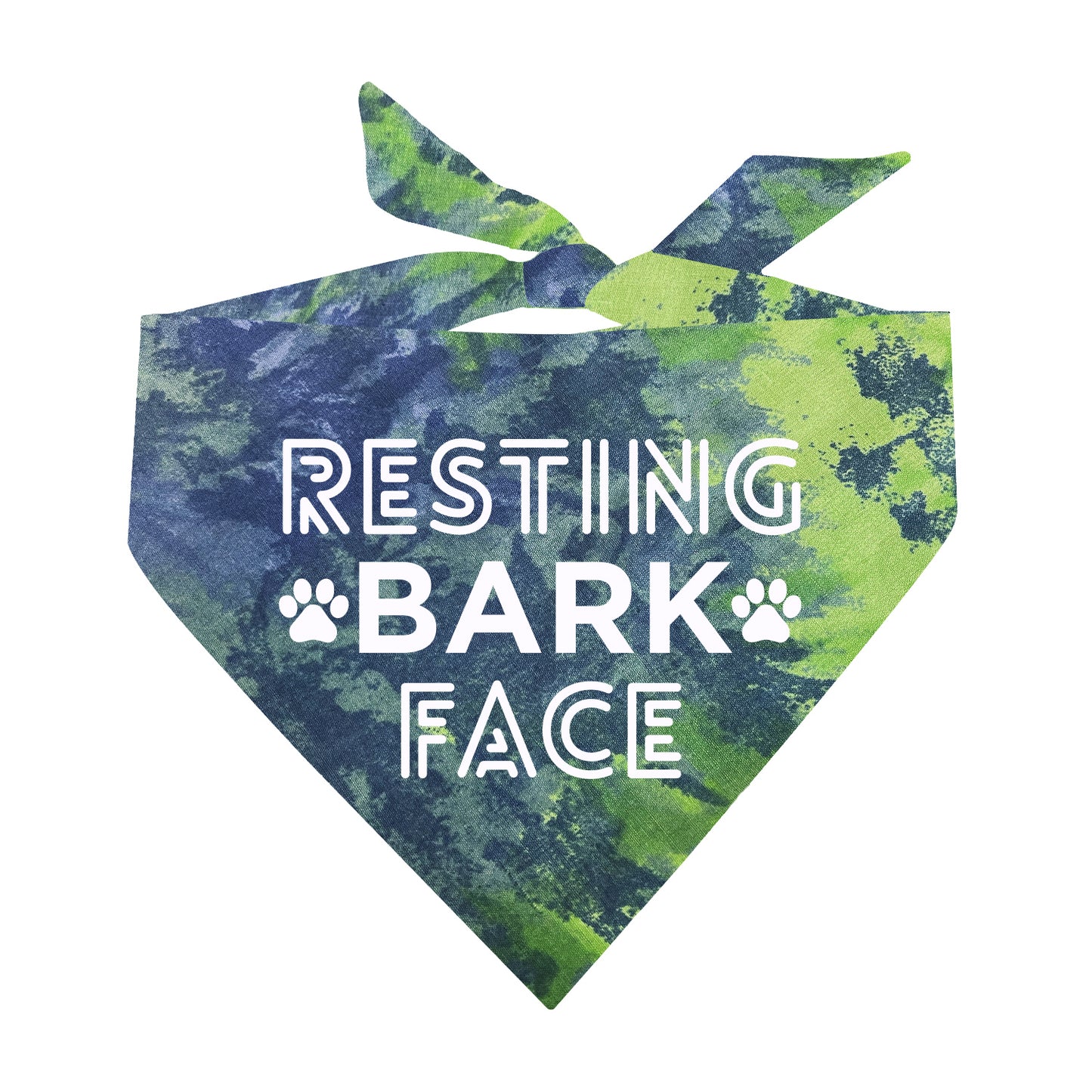 Resting Bark Face Scrunch Tie Dye Pattern Dog Bandana