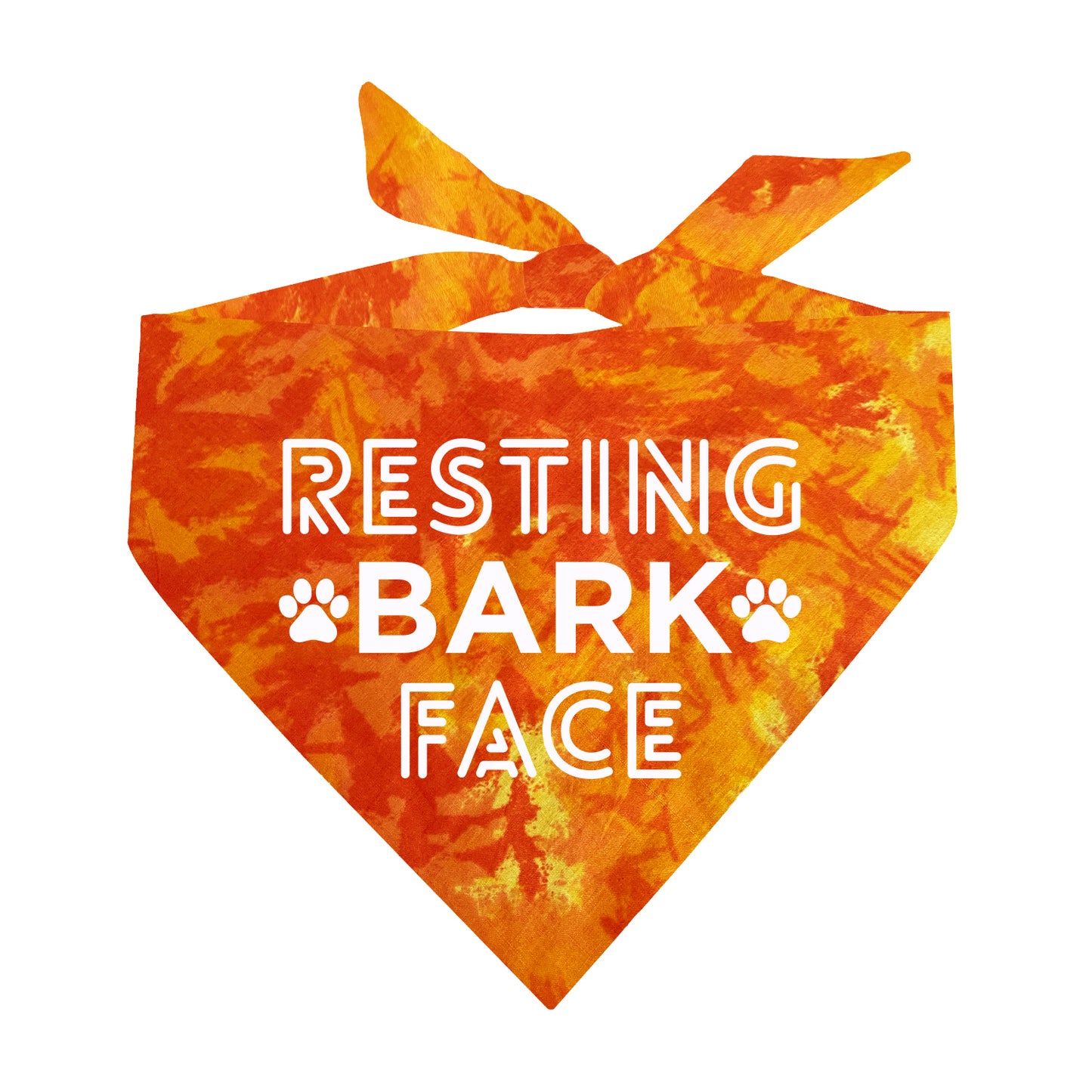 Resting Bark Face Scrunch Tie Dye Pattern Dog Bandana