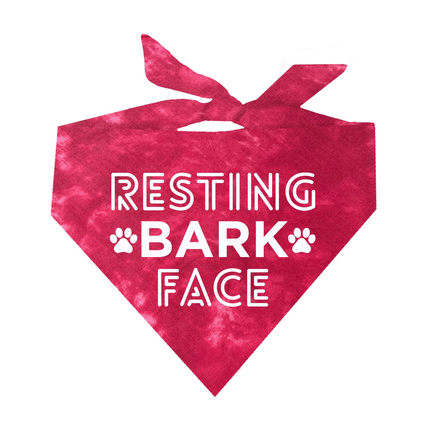 Resting Bark Face Scrunch Tie Dye Pattern Dog Bandana
