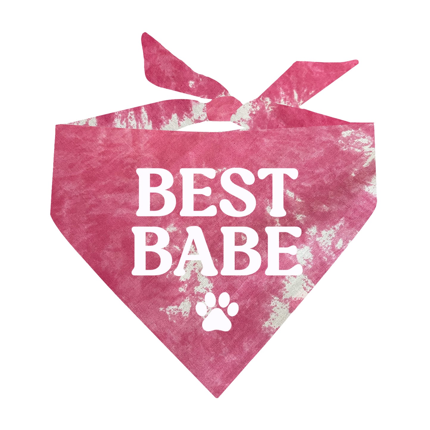 Best Babe Scrunch Tie Dye Pattern Dog Bandana