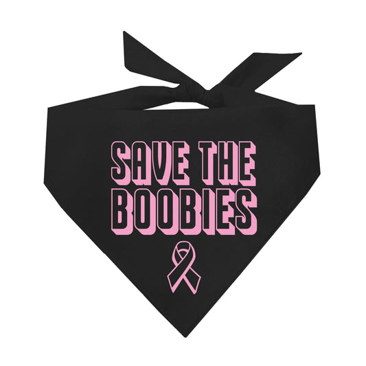 Save The Boobies Breast Cancer Awarness Triangle Dog Bandana