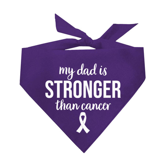 My Dad Is Stronger Than Cancer Triangle Dog Bandana
