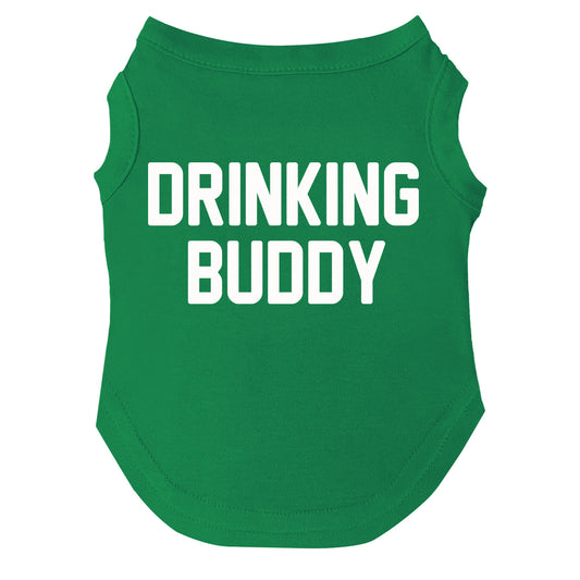 Drinking Buddy Dog Tee | Soft Cotton Blend | Made in USA | Funny Pet Outfit