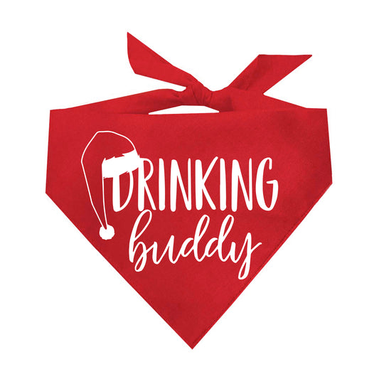 Drinking Buddy Santa Triangle Dog Bandana