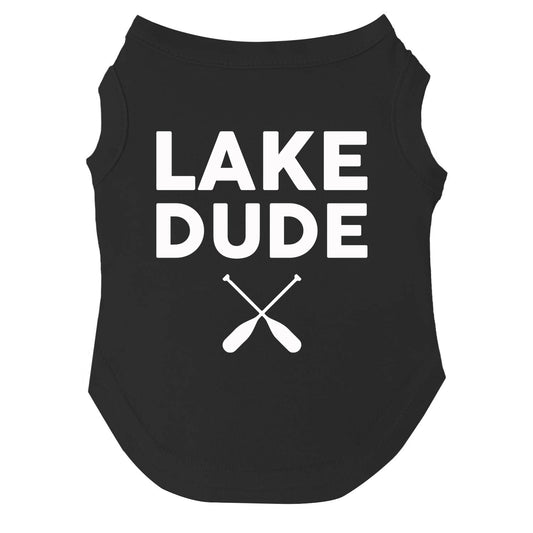 Lake Dude Dog Tee | Soft Cotton Blend | Made in USA | Outdoor Pet Outfit | Summer Pup Apparel
