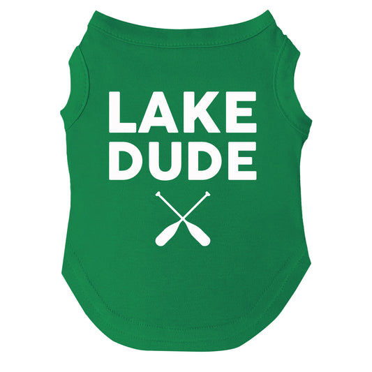 Lake Dude Dog Tee | Soft Cotton Blend | Made in USA | Outdoor Pet Outfit | Summer Pup Apparel