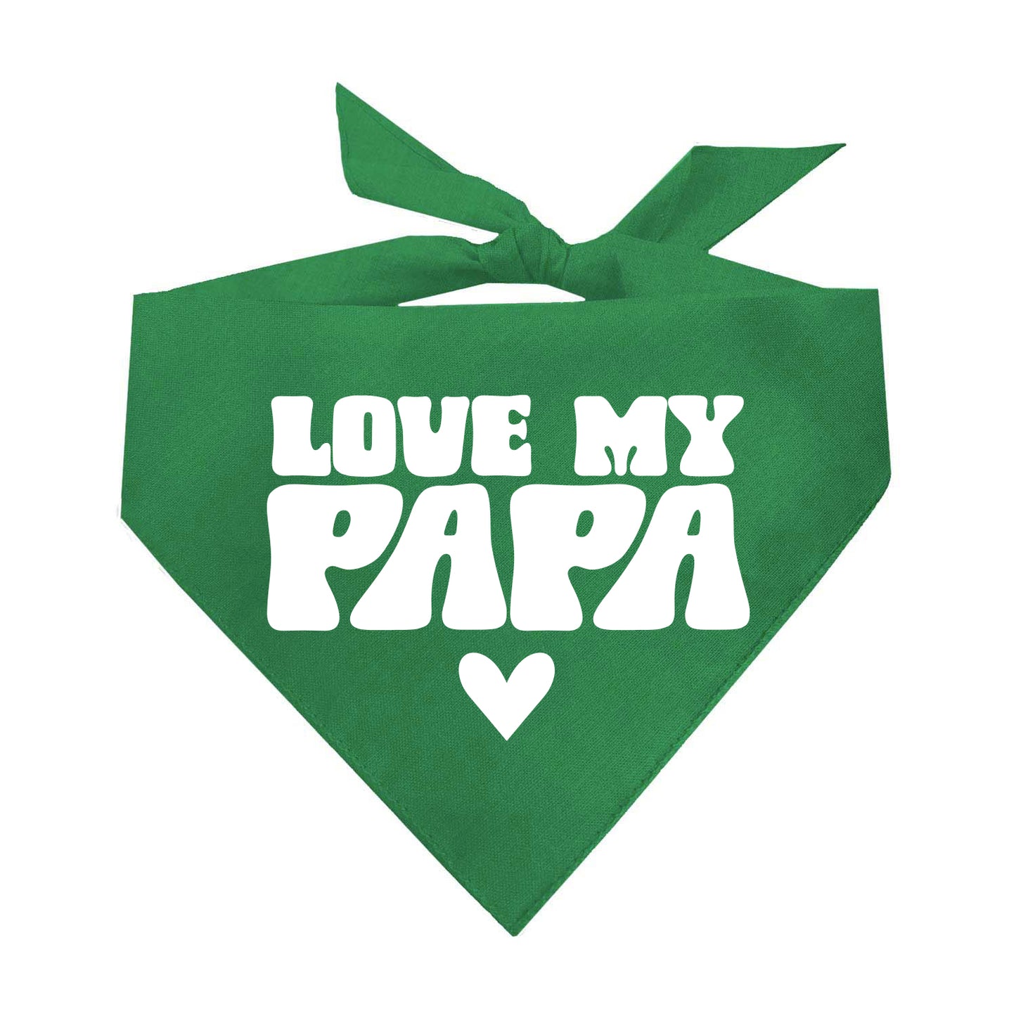 Love My Papa Dog Bandana | 100% Natural Cotton Triangle | Made in USA | Dog Gift for Papa | Grandparent Pet Accessory