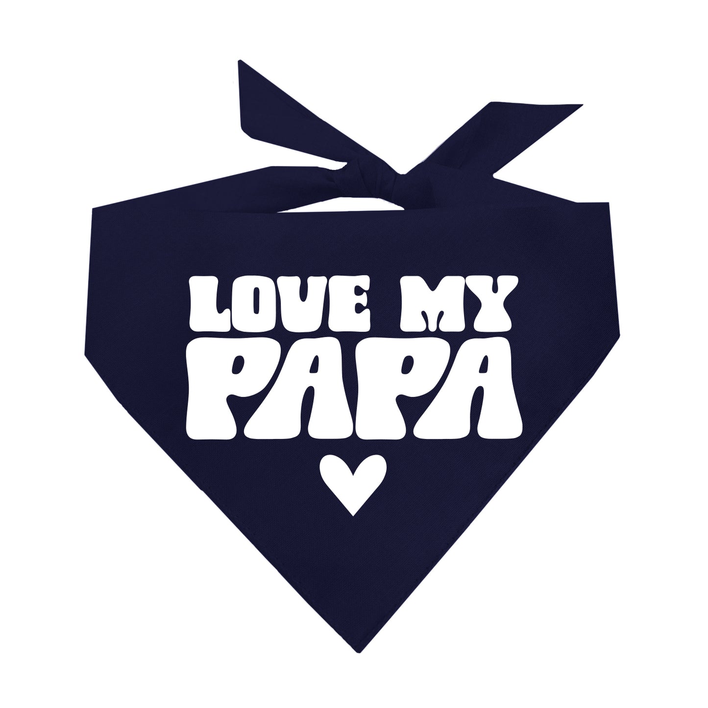 Love My Papa Dog Bandana | 100% Natural Cotton Triangle | Made in USA | Dog Gift for Papa | Grandparent Pet Accessory