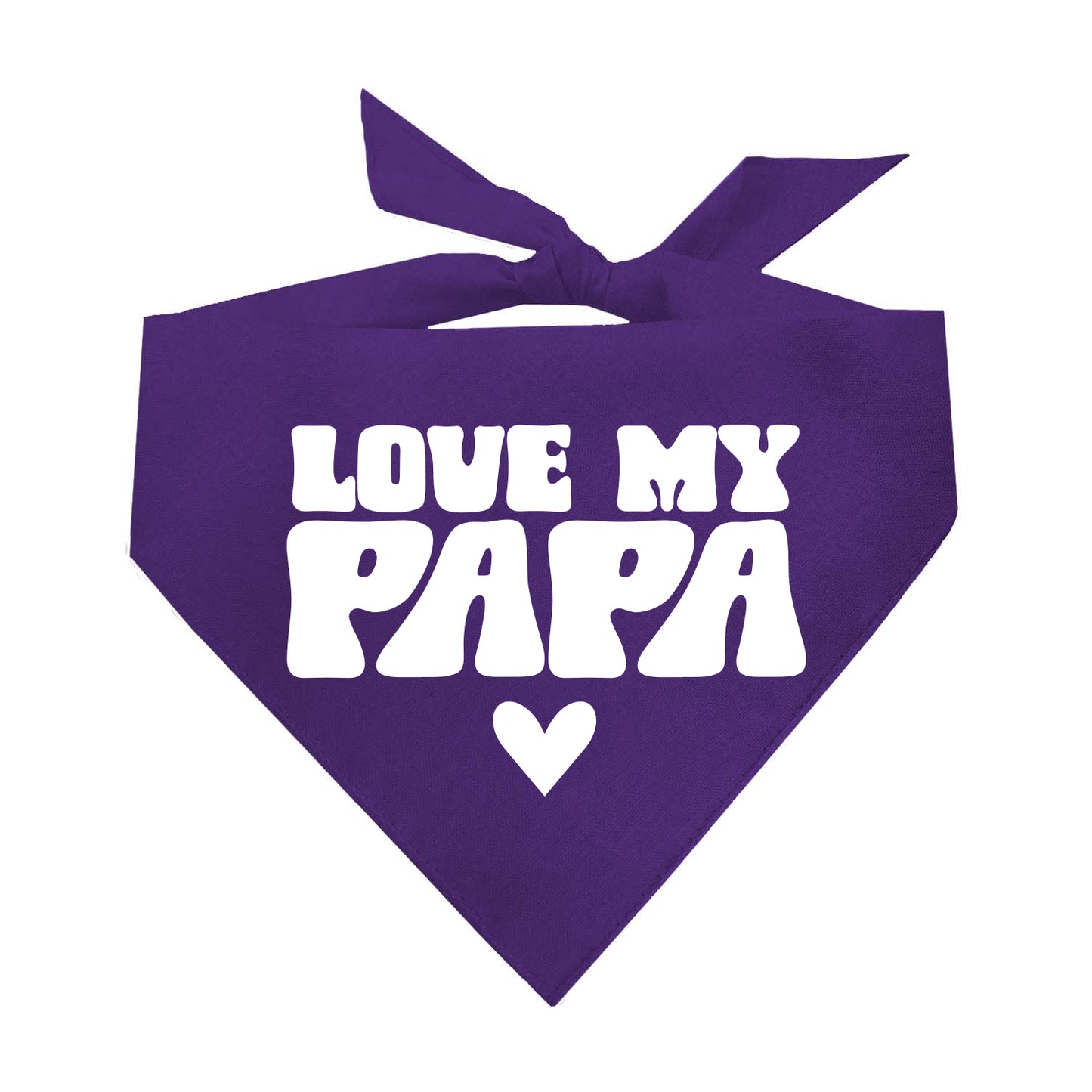 Love My Papa Dog Bandana | 100% Natural Cotton Triangle | Made in USA | Dog Gift for Papa | Grandparent Pet Accessory