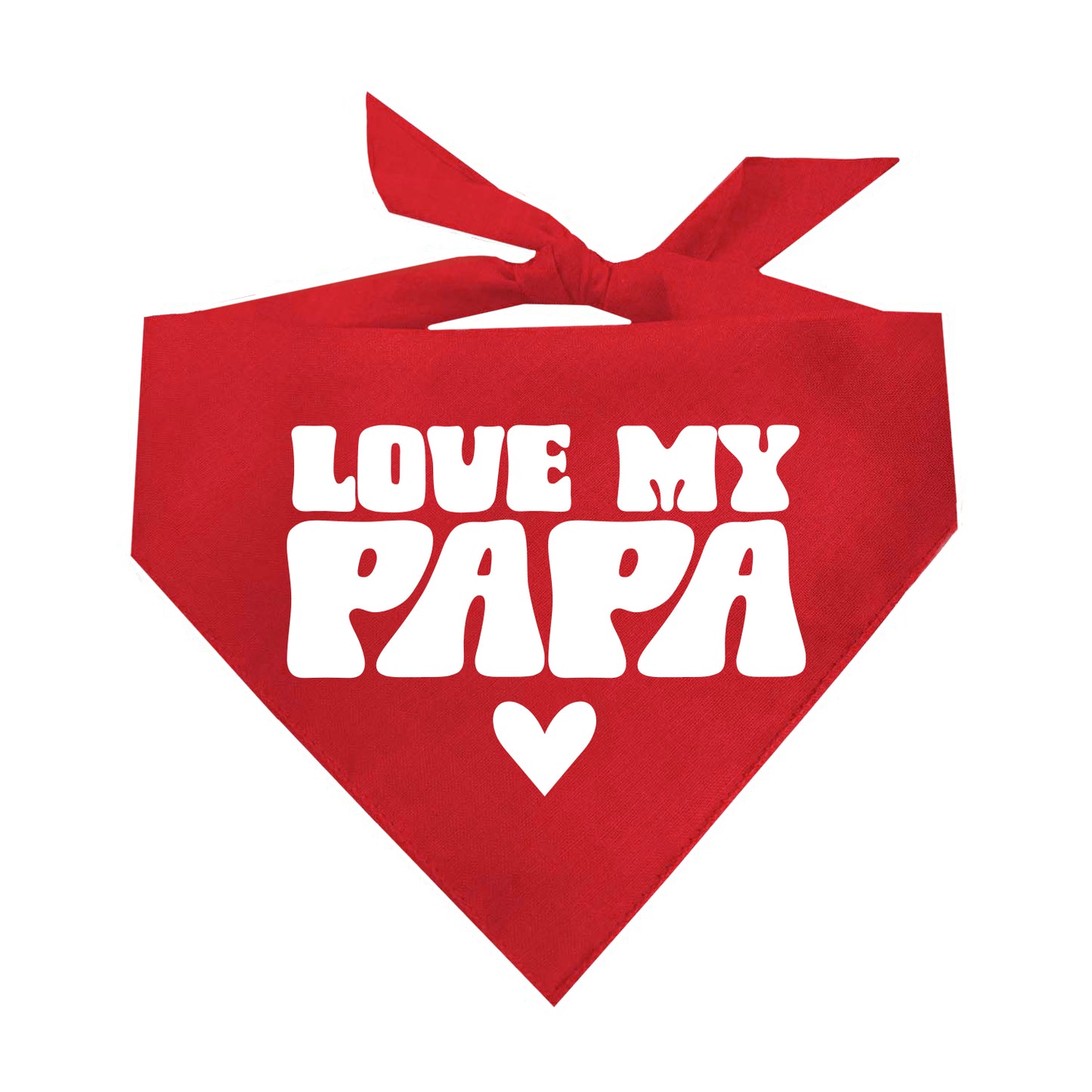 Love My Papa Dog Bandana | 100% Natural Cotton Triangle | Made in USA | Dog Gift for Papa | Grandparent Pet Accessory