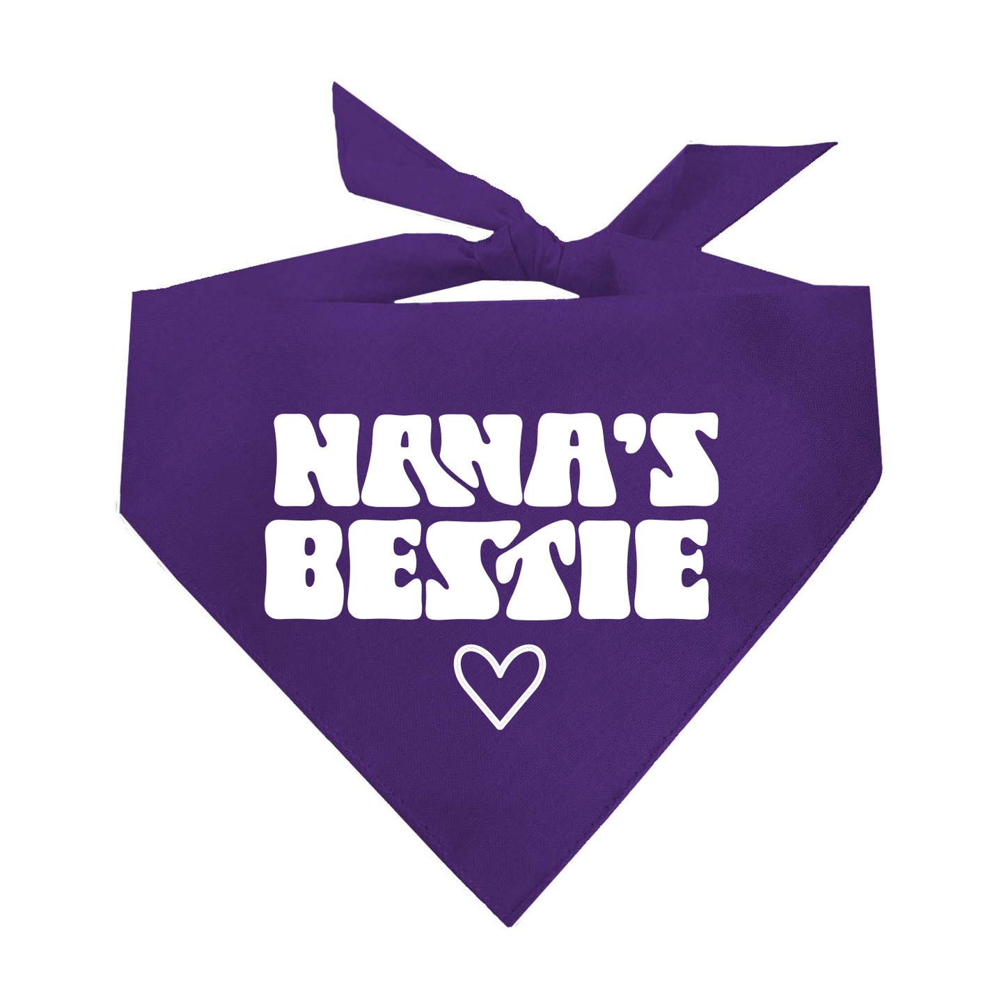 Nana’s Bestie Dog Bandana | 100% Natural Cotton Triangle | Made in USA | Gift for Dog Grandma | Grandparent Pet Accessory
