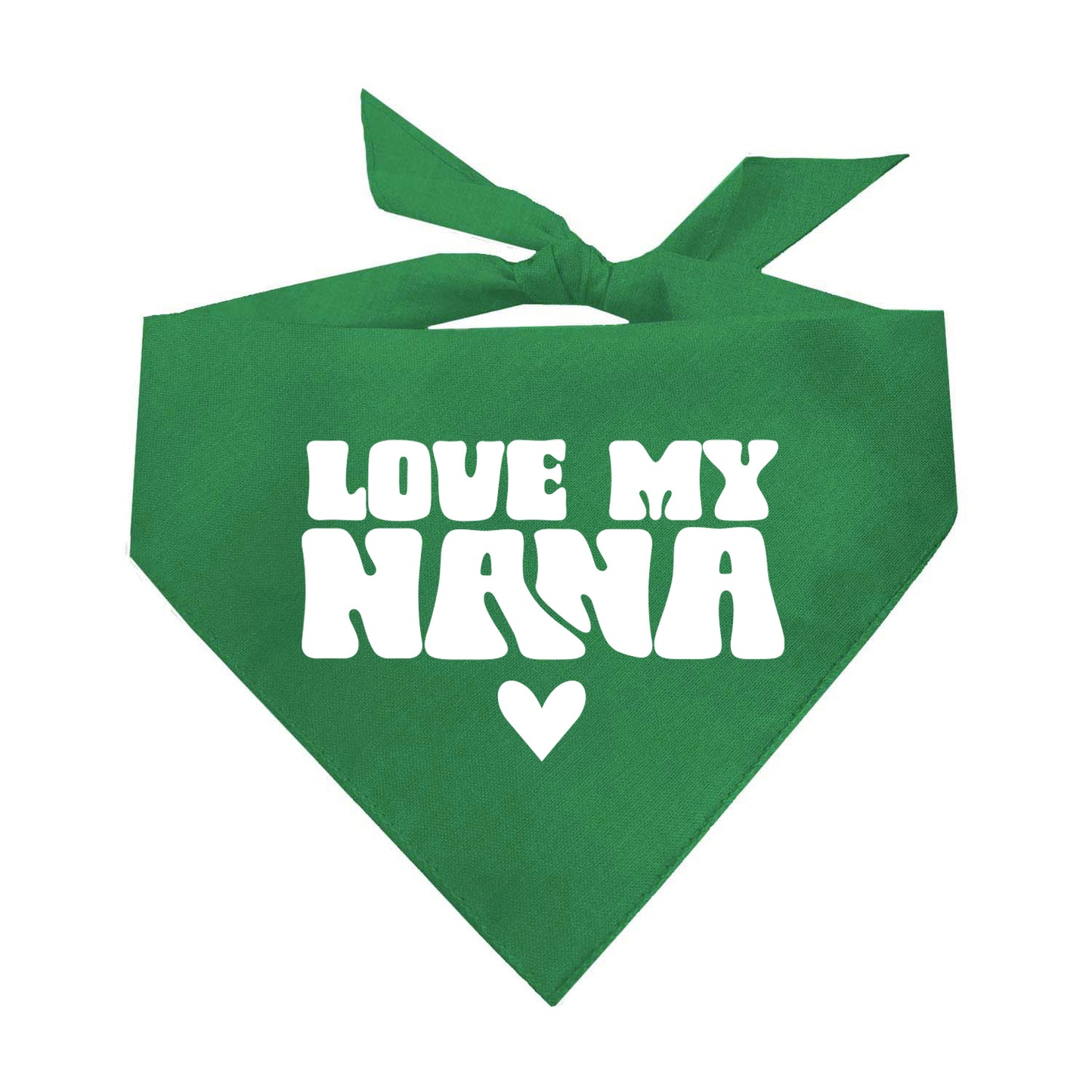 Love My Nana Dog Bandana | 100% Natural Cotton Triangle | Made in USA | Gift for Dog Grandma | Grandparent Pet Outfit