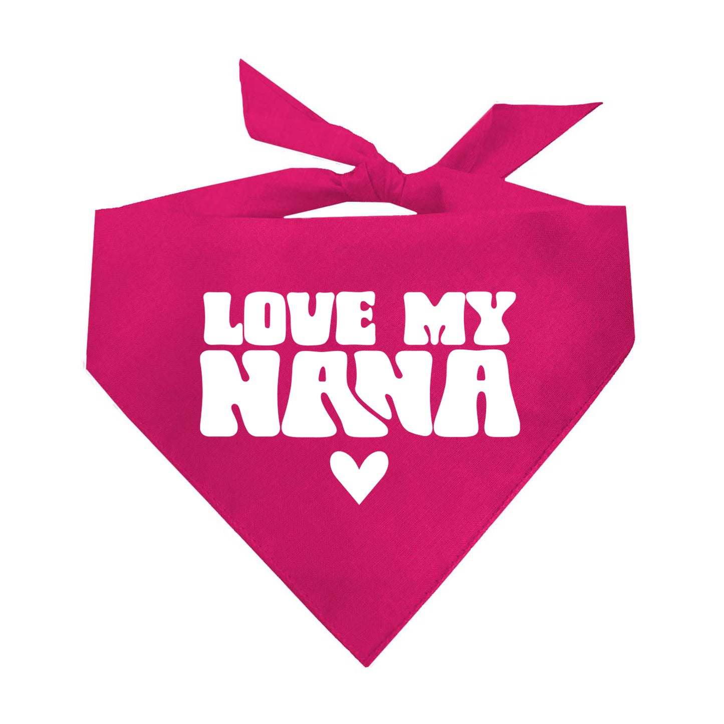 Love My Nana Dog Bandana | 100% Natural Cotton Triangle | Made in USA | Gift for Dog Grandma | Grandparent Pet Outfit