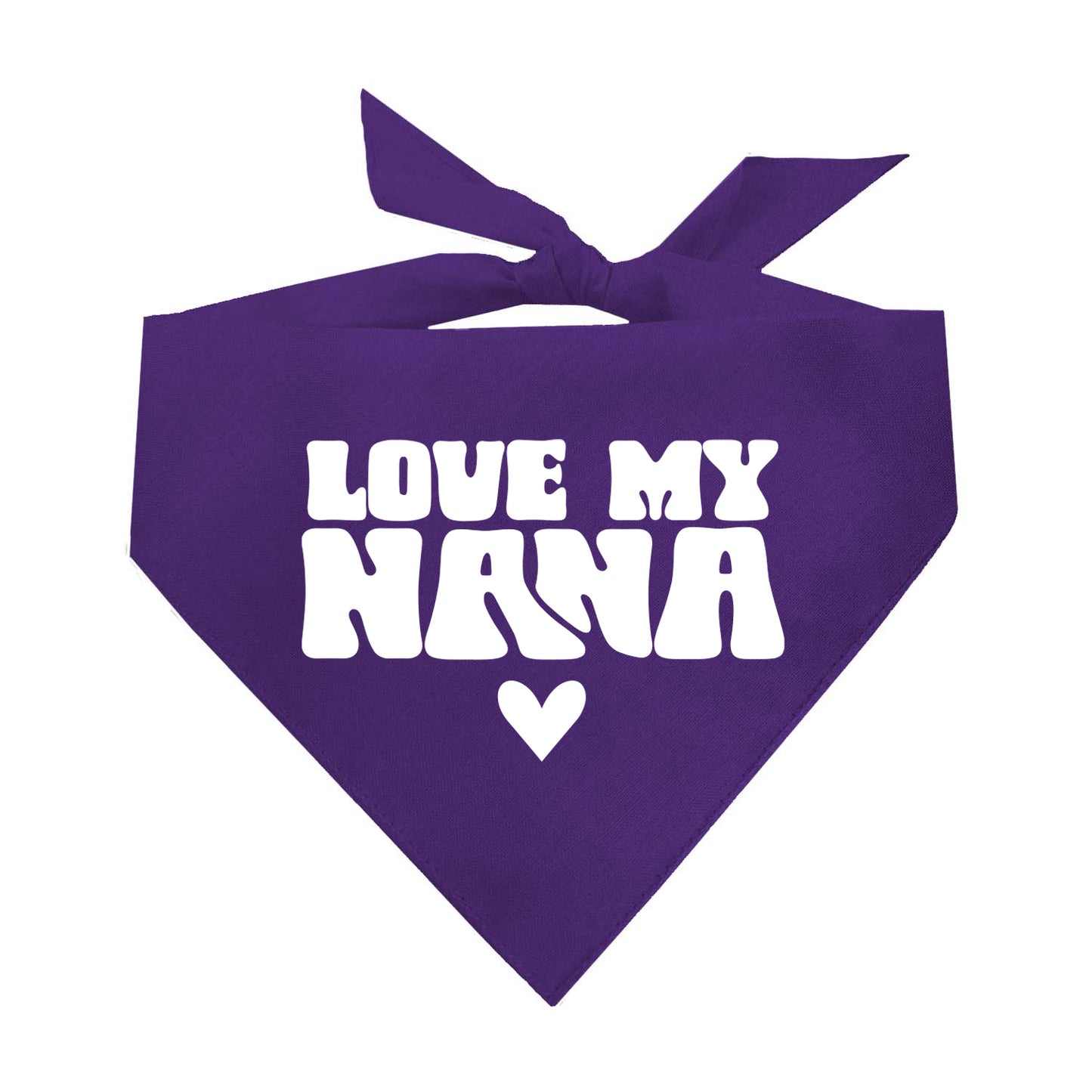 Love My Nana Dog Bandana | 100% Natural Cotton Triangle | Made in USA | Gift for Dog Grandma | Grandparent Pet Outfit