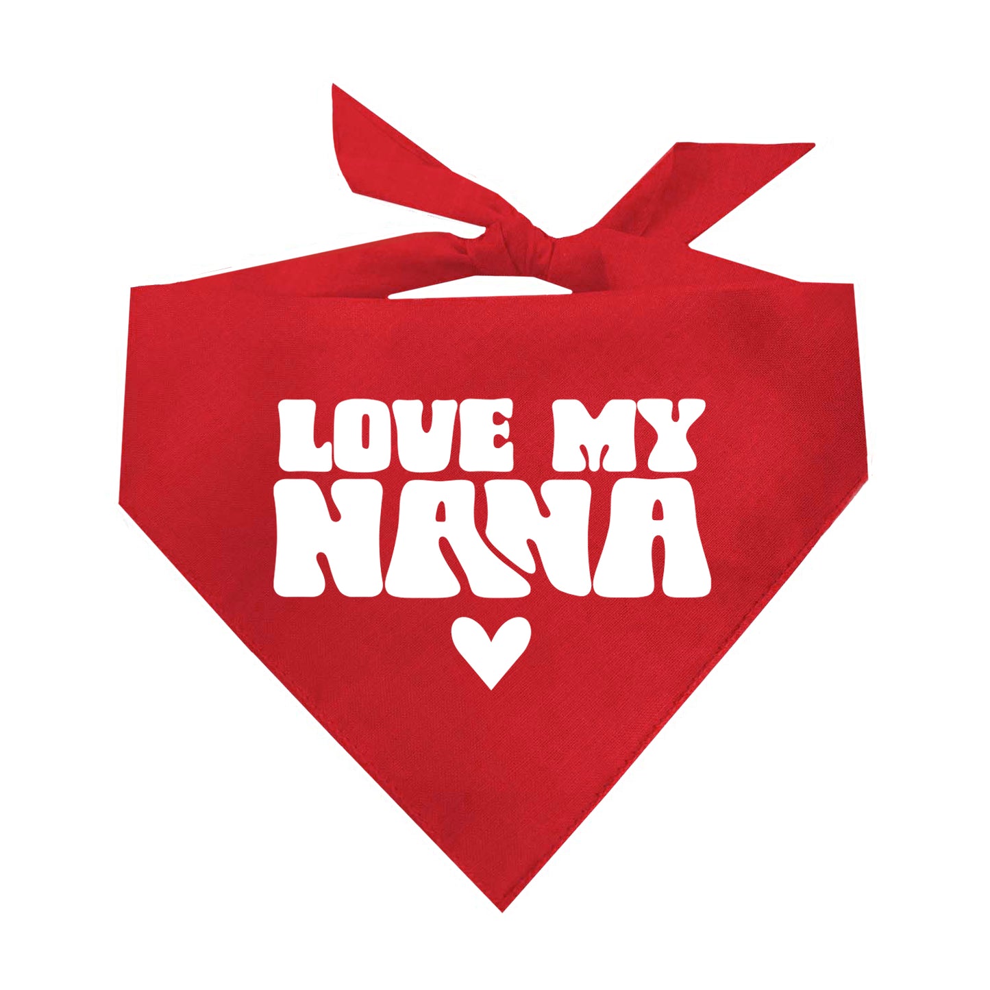 Love My Nana Dog Bandana | 100% Natural Cotton Triangle | Made in USA | Gift for Dog Grandma | Grandparent Pet Outfit
