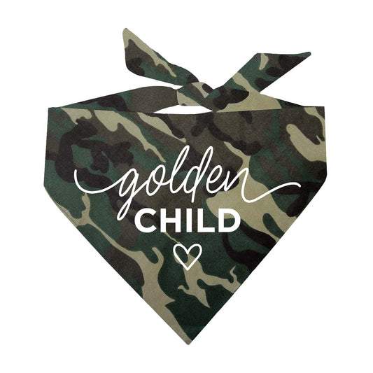 Golden Child Dog Bandana | 100% Natural Cotton Triangle | Made in USA | Cute & Funny Pet Accessory