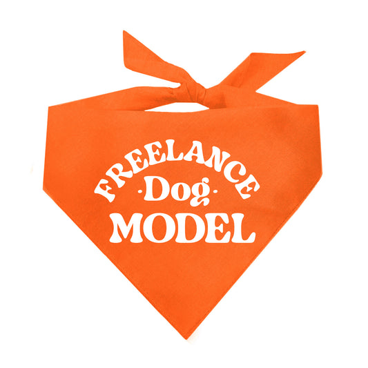 Freelance Dog Model Bandana | 100% Natural Cotton Triangle | Made in USA | Cute & Funny Pet Accessory