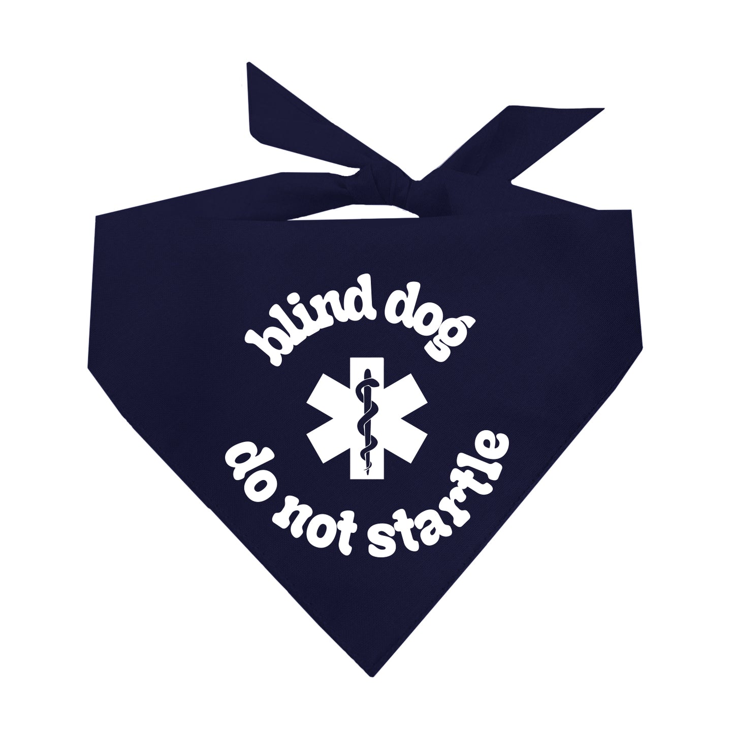 Blind Dog Do Not Startle Dog Bandana | 100% Natural Cotton Triangle | Made in USA | Service & Special Needs Pet Accessory