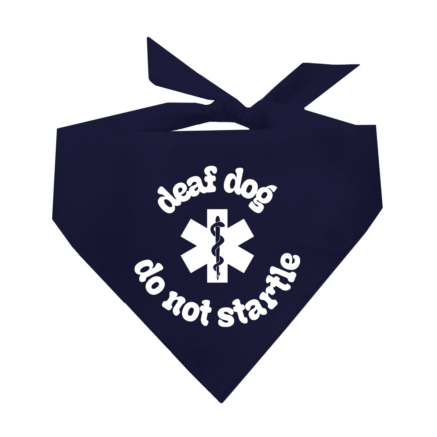 Deaf Dog Do Not Startle Dog Bandana | 100% Natural Cotton Triangle | Made in USA | Service & Special Needs Pet Accessory