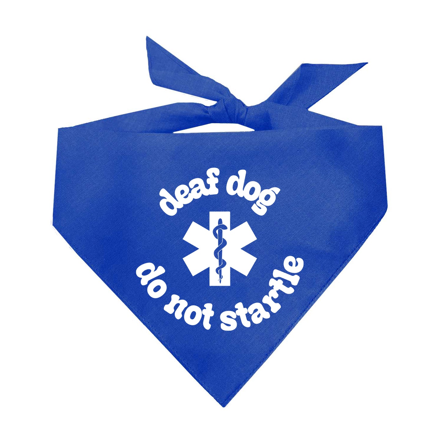 Deaf Dog Do Not Startle Dog Bandana | 100% Natural Cotton Triangle | Made in USA | Service & Special Needs Pet Accessory