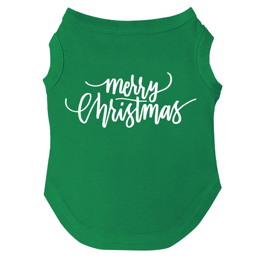 Merry Christmas Dog Tee | Soft Cotton Blend | Made in USA | Holiday Dog Shirt | Christmas Pet Apparel