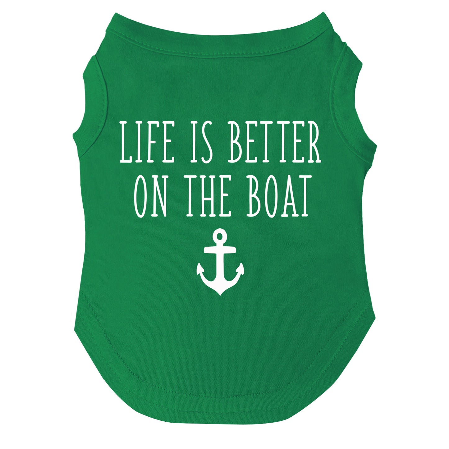 Life Is Better on the Boat Dog Tee | Soft Cotton Blend | Made in USA | Summer Dog Shirt | Lake & Boat Pet Apparel