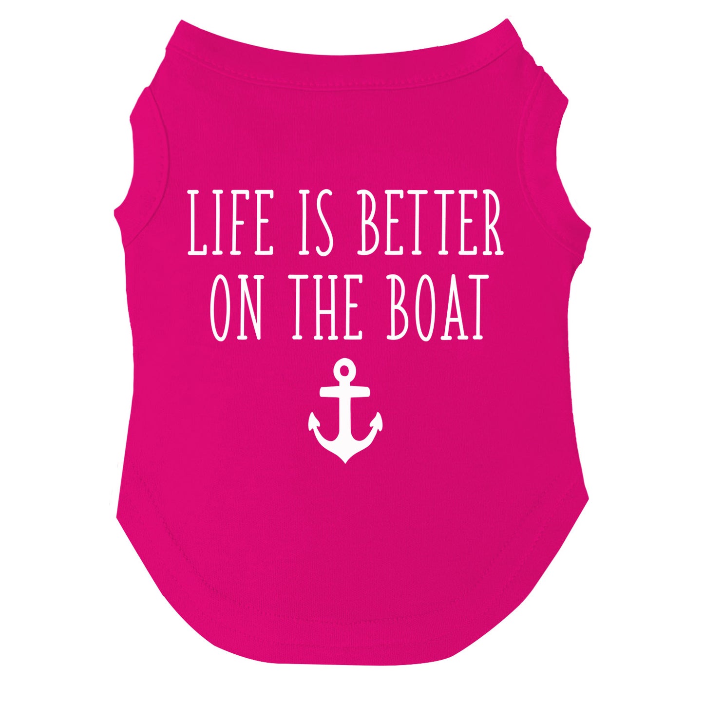 Life Is Better on the Boat Dog Tee | Soft Cotton Blend | Made in USA | Summer Dog Shirt | Lake & Boat Pet Apparel