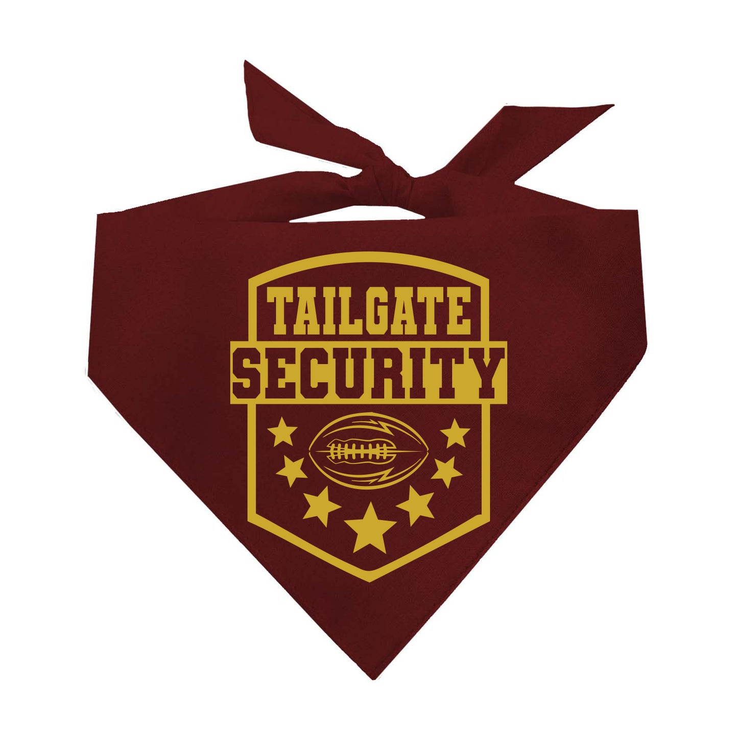 Tailgate Security Dog Bandana | 100% Natural Cotton Triangle | Made in USA | Funny Football Pet Accessory