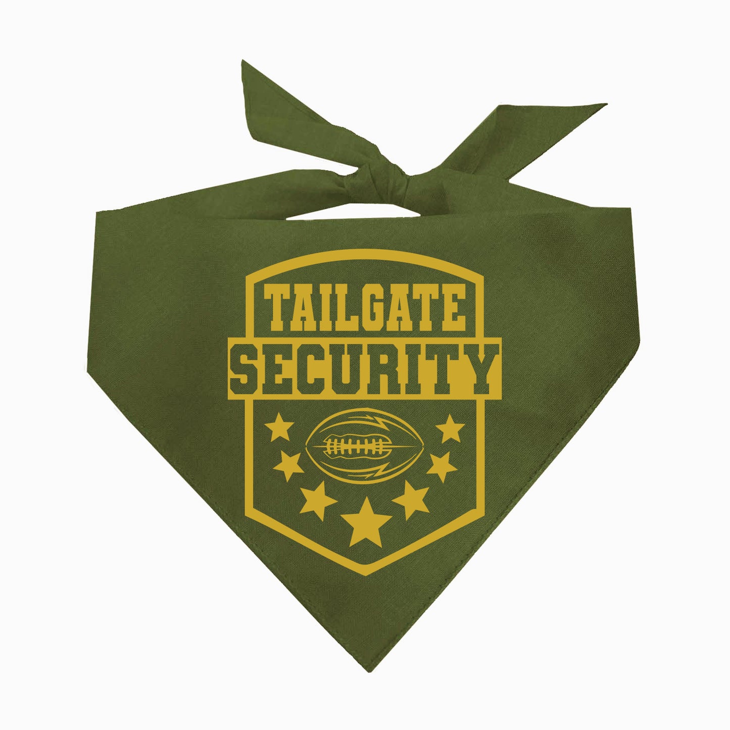 Tailgate Security Dog Bandana | 100% Natural Cotton Triangle | Made in USA | Funny Football Pet Accessory