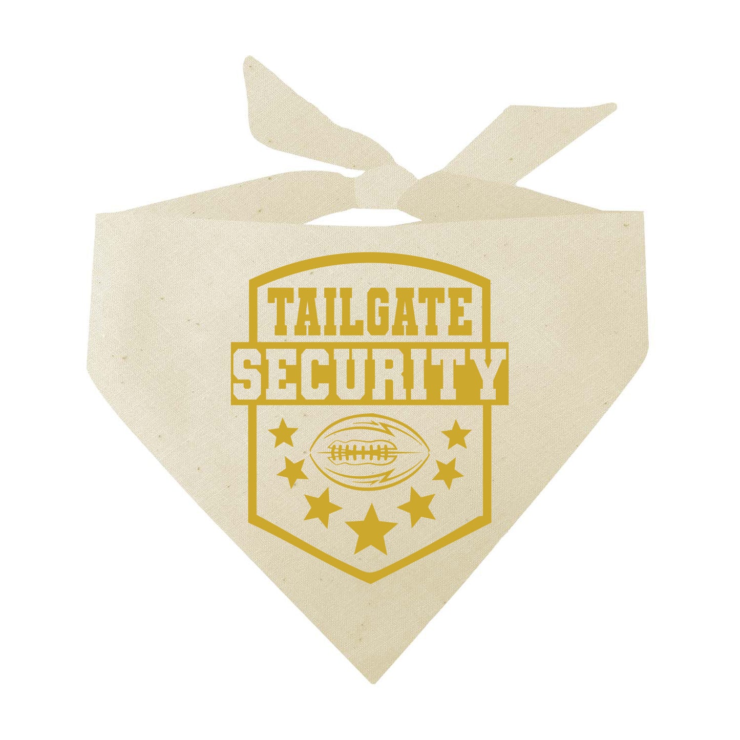 Tailgate Security Dog Bandana | 100% Natural Cotton Triangle | Made in USA | Funny Football Pet Accessory