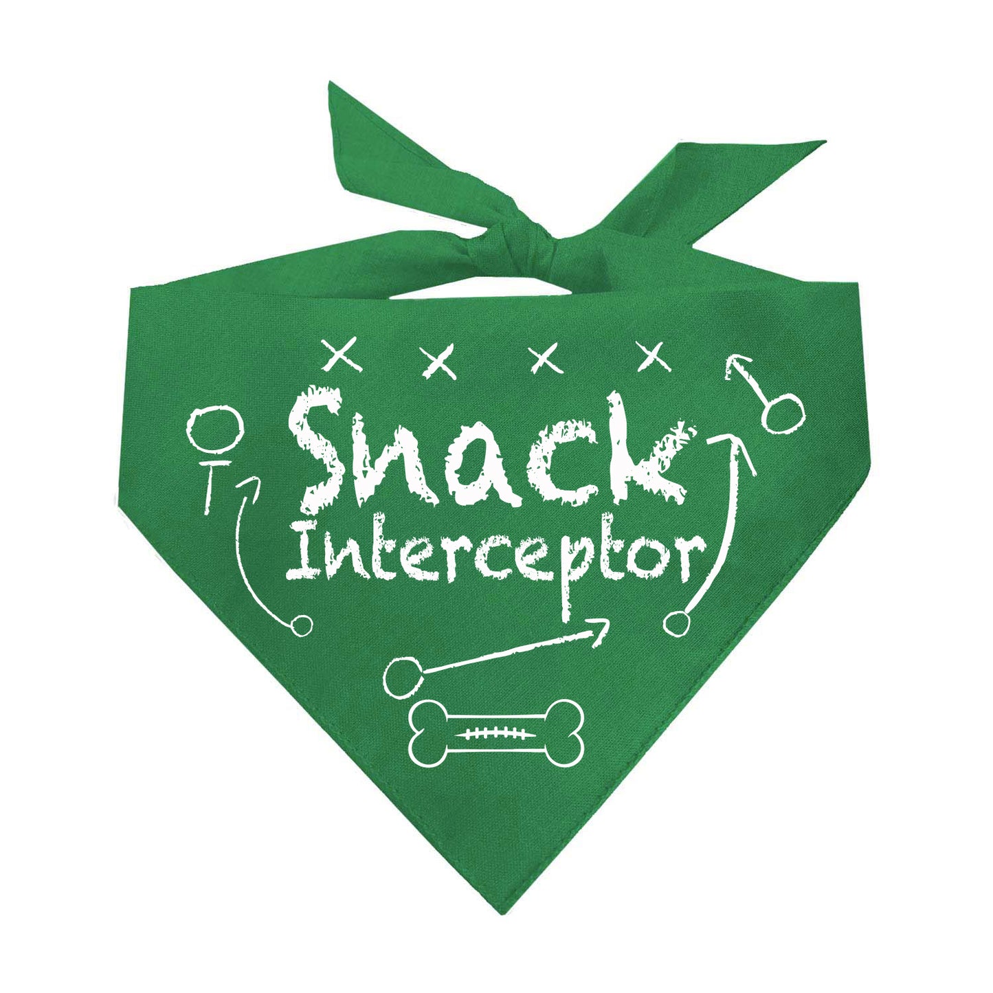 Snack Interceptor Dog Bandana | 100% Natural Cotton Triangle | Made in USA | Funny Food-Loving Pet Accessory