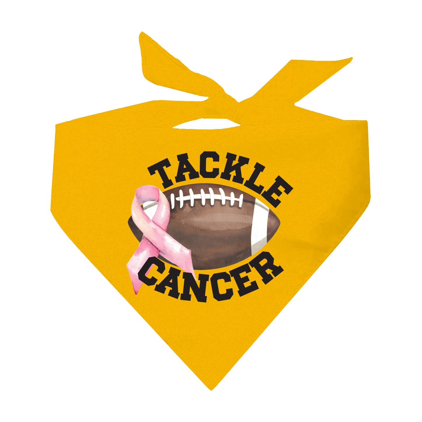 Tackle Cancer Dog Bandana | 100% Natural Cotton Triangle | Made in USA | Awareness & Support Pet Accessory
