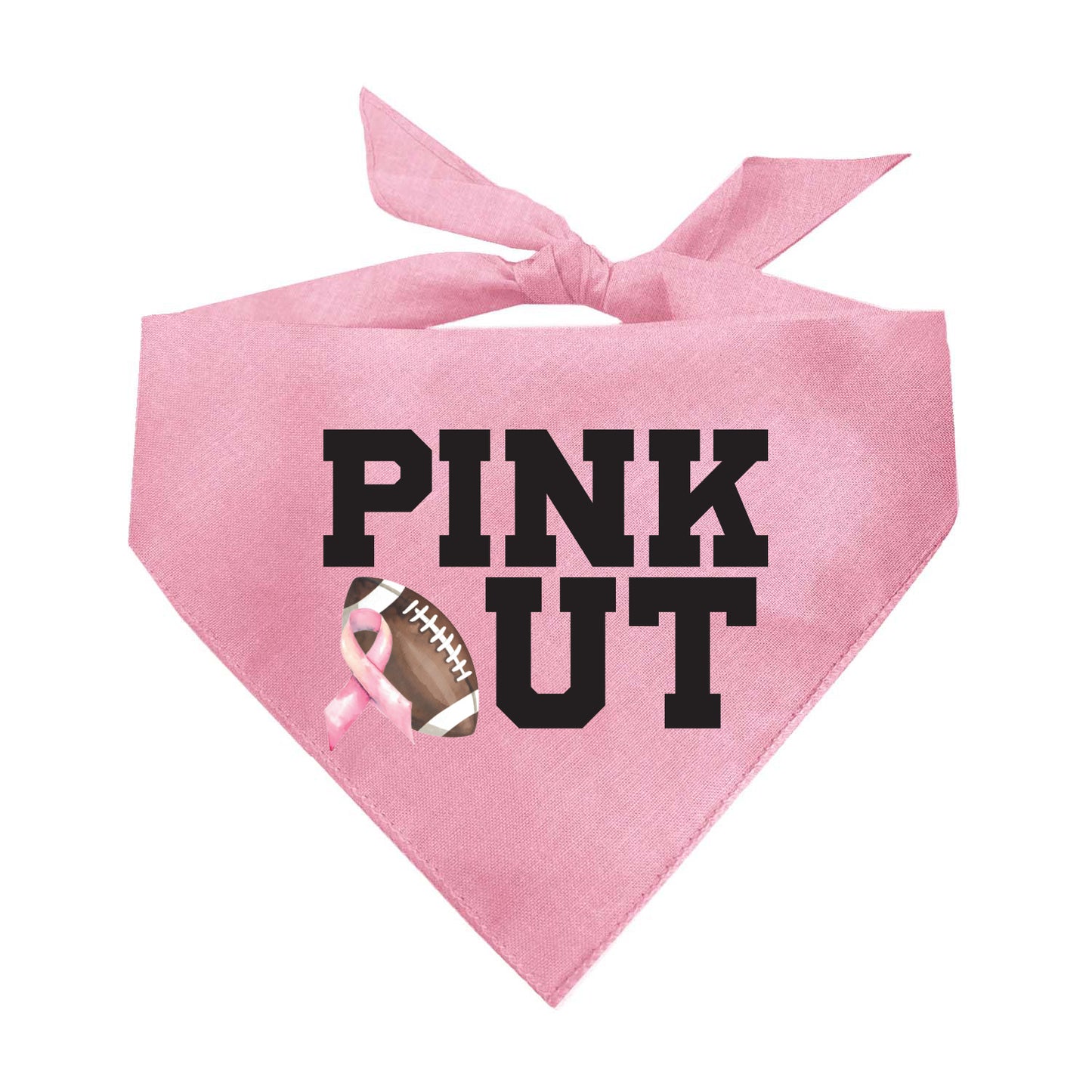 Pink Out Dog Bandana | 100% Natural Cotton Triangle | Made in USA | Awareness & Support Pet Accessory