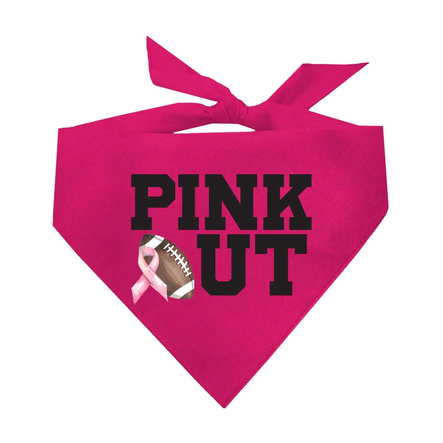 Pink Out Dog Bandana | 100% Natural Cotton Triangle | Made in USA | Awareness & Support Pet Accessory