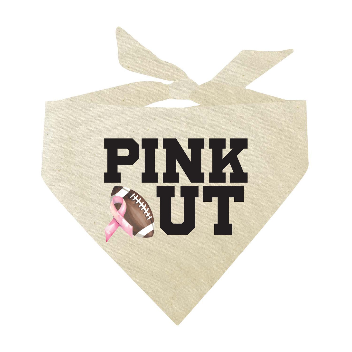 Pink Out Dog Bandana | 100% Natural Cotton Triangle | Made in USA | Awareness & Support Pet Accessory