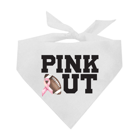 Pink Out Dog Bandana | 100% Natural Cotton Triangle | Made in USA | Awareness & Support Pet Accessory