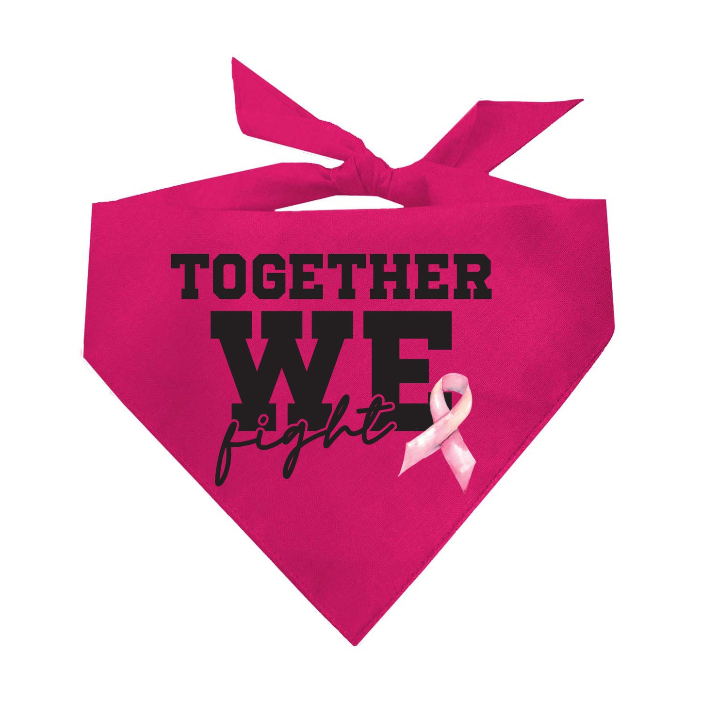 Together We Fight Dog Bandana | 100% Natural Cotton Triangle | Made in USA | Awareness & Support Pet Accessory